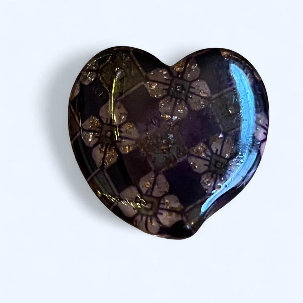 Vintage Y2K Resin Chunky Purple Heart Ring